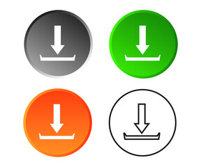 Fototapete - Download icon. Download vector icon. Save to computer symbol, Solid and line icons set for upload option. Arrow down button, save from internet buttons for browser or app.