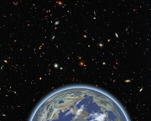 Wall Mural - magnificent earth in outer space. the elements of this image furnished by nasa.