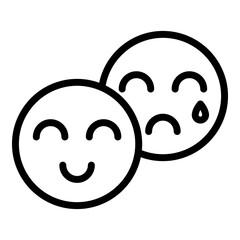 Sticker - Emoji feelings icon. Outline Emoji feelings vector icon for web design isolated on white background