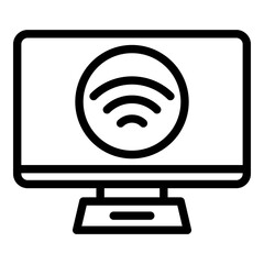 Poster - Smart office monitor icon. Outline Smart office monitor vector icon for web design isolated on white background