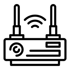 Poster - Smart office wifi router icon. Outline Smart office wifi router vector icon for web design isolated on white background