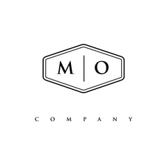 initial MO logo design vector