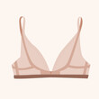 vector image of female bra base model. Delicate fabric and lace. Underwear for women. Icons or illustrations. Isolated objects on a light background.