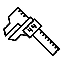 Poster - Digital micrometer ruler icon. Outline Digital micrometer ruler vector icon for web design isolated on white background
