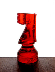 red modern chess knight