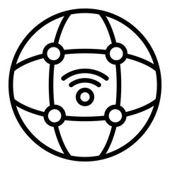 Poster - Global wifi internet icon. Outline Global wifi internet vector icon for web design isolated on white background