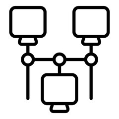 Poster - Network computer icon. Outline Network computer vector icon for web design isolated on white background