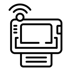 Poster - Info monitor internet icon. Outline Info monitor internet vector icon for web design isolated on white background