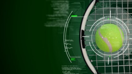 Wall Mural - animation of scopes scanning and data processing with tennis ball and racket