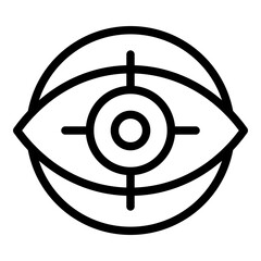 Poster - Eye search engine icon. Outline Eye search engine vector icon for web design isolated on white background