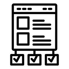 Poster - Optimization search engine icon. Outline Optimization search engine vector icon for web design isolated on white background
