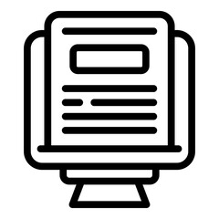Poster - Document search engine icon. Outline Document search engine vector icon for web design isolated on white background