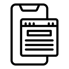 Poster - Smartphone search engine icon. Outline Smartphone search engine vector icon for web design isolated on white background