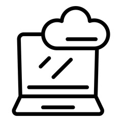 Poster - Data cloud search engine icon. Outline Data cloud search engine vector icon for web design isolated on white background