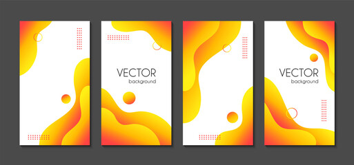 Wall Mural - vector organic backgrounds for instagram highlights. abstract liquid yellow vertical stories templat
