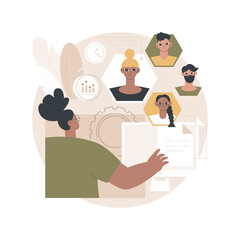 Poster - hr software abstract concept vector illustration. hr management software, human resources technology