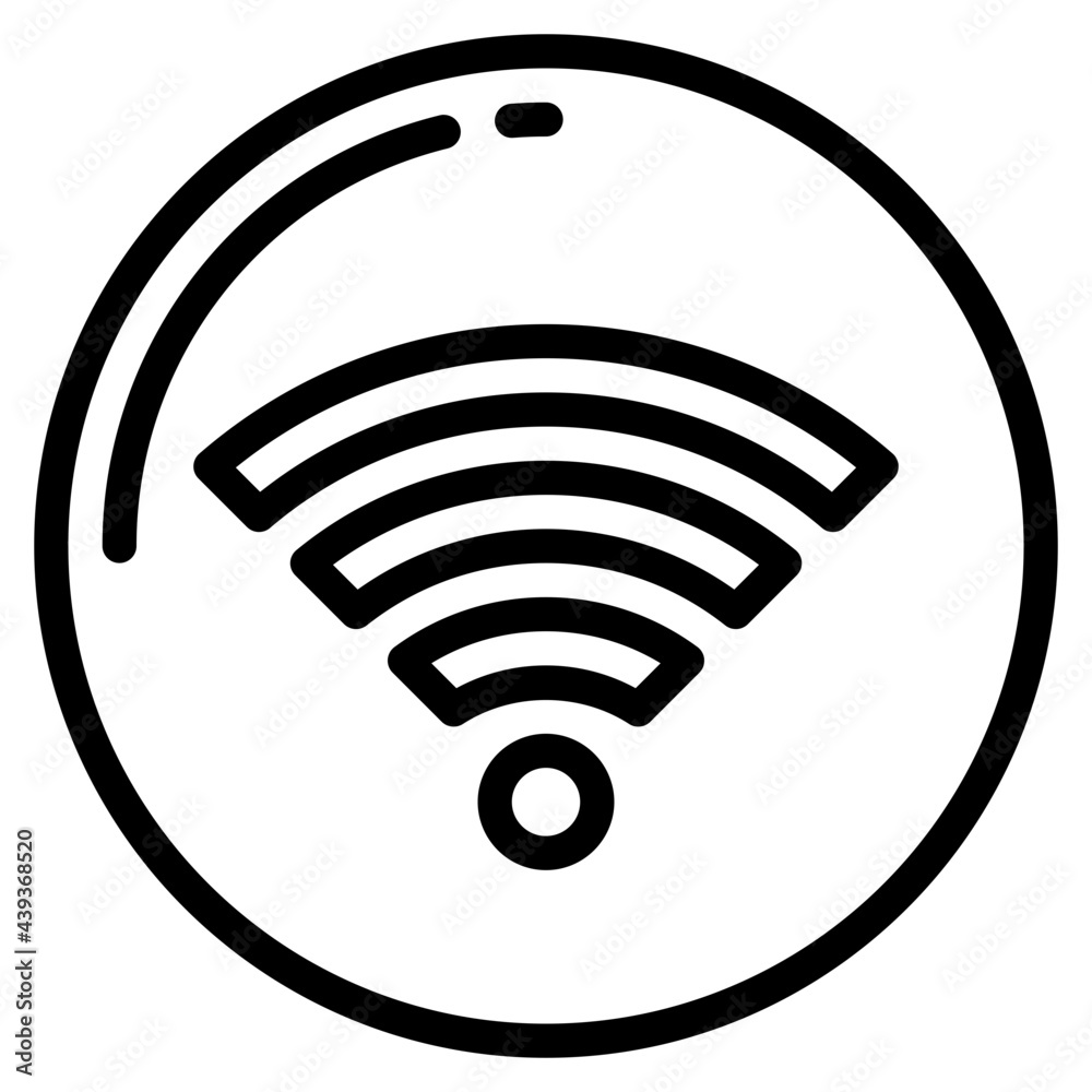 wifi outline style icon Stock Vector | Adobe Stock