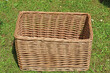 empty picnic basket on the grass	