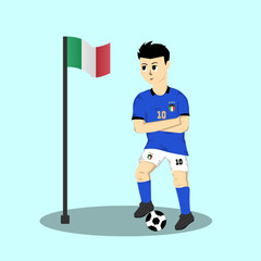 italian football player illustration,italian football team uniform