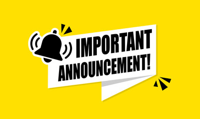 megaphone with important announcement. vector flat