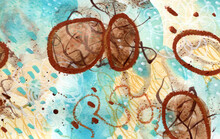 Abstract Blue, Ochre And Brown Background 