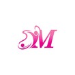 Letter M butterfly and success human icon logo design illustration