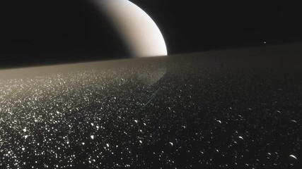 Wall Mural - saturn is a huge planet of the solar system with beautiful rings. cinematic animation of rings made 