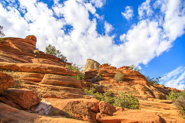 Wall Mural - Colorful rocks on a desert mountain landscape