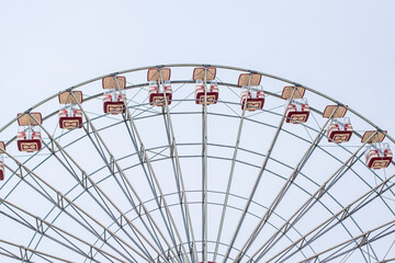 Amusement park Ferris wheel with space for text