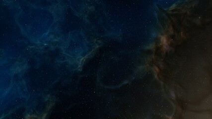 colorful space background with stars, nebula gas cloud in deep outer space, science fiction illustrarion 3d render	
