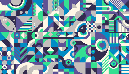 Poster - modish geometric pattern design in retro style. vector illustration.