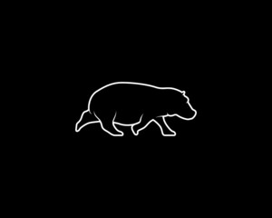 Wall Mural - Hippopotamus Silhouette. Isolated Vector Hippo Animal Template for Logo Company, Icon, Symbol etc