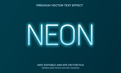 Poster - Neon light text effect, editable retro and glowing text style