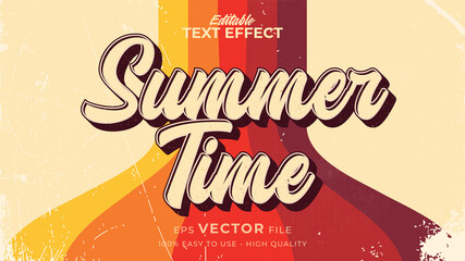 Aufkleber - Editable text style effect - retro summer text in grunge style theme