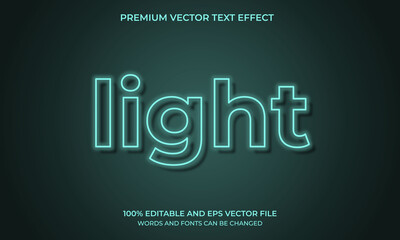 Poster - Neon light text effect, editable retro and glowing text style