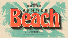 Editable Text Style Effect - Retro Beach Summer Text In Grunge Style Theme