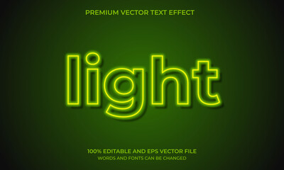Poster - Neon light text effect, editable retro and glowing text style