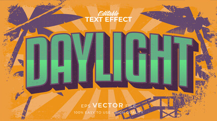 Editable text style effect - retro summer text in grunge style theme