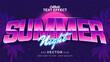 Editable text style effect - retro summer text in 80s style theme