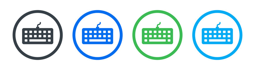 Aufkleber - Keyboard icons set in color design isolated on white background.