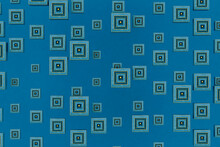 Abstract Blue And Gold Cubes On Blue Background