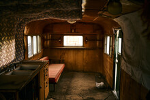 USA Rural Vintage Abandoned Campervan.