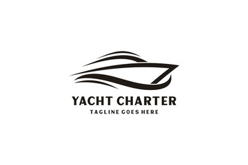 Wall Mural - Yacht / Cruise Logo design inspiration with minimalist art style.