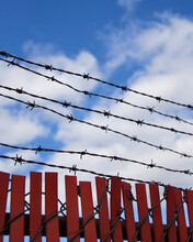 Border Barned Wire Fence Divide