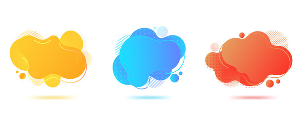 Poster - Fluid abstract vector banners. Set of geometric liquid forms. Gradient elements for flyer, brochure and posts with text copy space. Graphic dynamic shapes for minimal curvy design. Vector