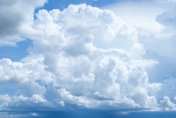 Wall Mural - blue sky background with tiny clouds. panorama white fluffy clouds in the blue sky.beautiful vast bl