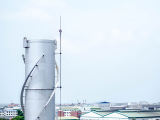 Wall Mural - Stack and sky of boiler systems in power plant.