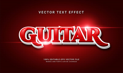 Wall Mural - Guitar editable text effect with music theme