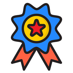 Wall Mural - medal color line style icon