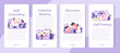Staff counselling mobile application banner set. Personnel manager providing